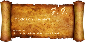 Fridrich Imbert névjegykártya